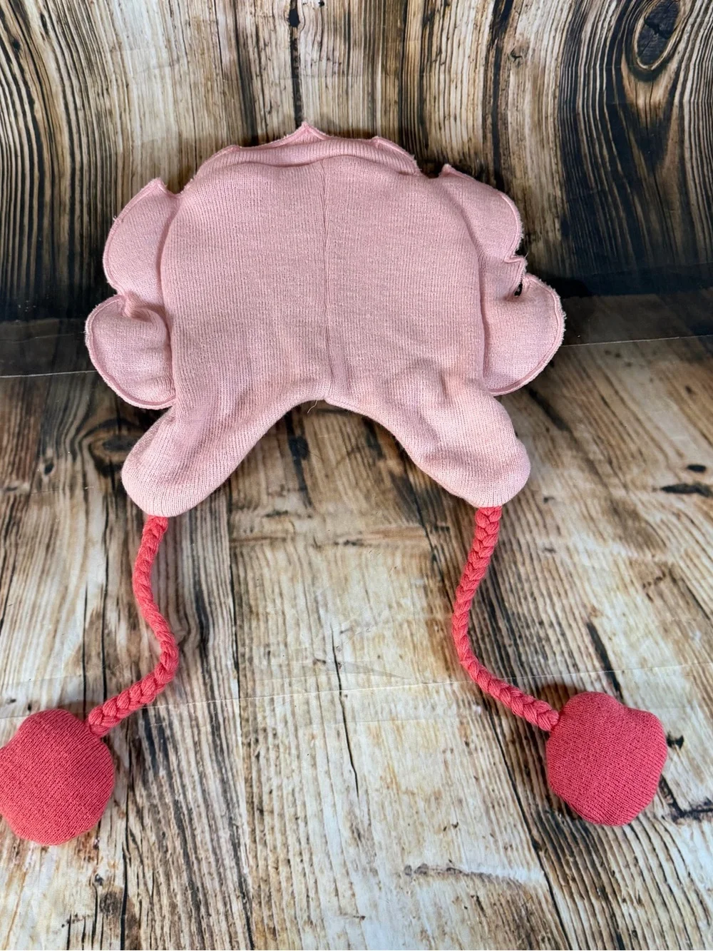 Steven Universe Pink Lion Knit Beanie Hat Earflap Braided Ties One Size Cartoon